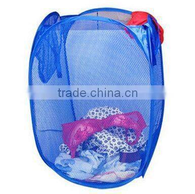 folding and mesh polyster large nylon laundry bag pop up laundry basket lightweight storage basket
