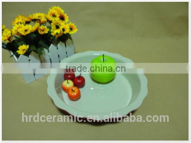 wholesale daily use porcelain ceramic bakeware Fruit plate