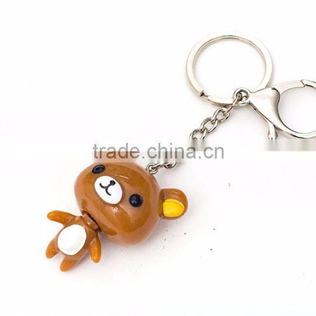 Cartoon bear shape dolls accessories promotional key holder