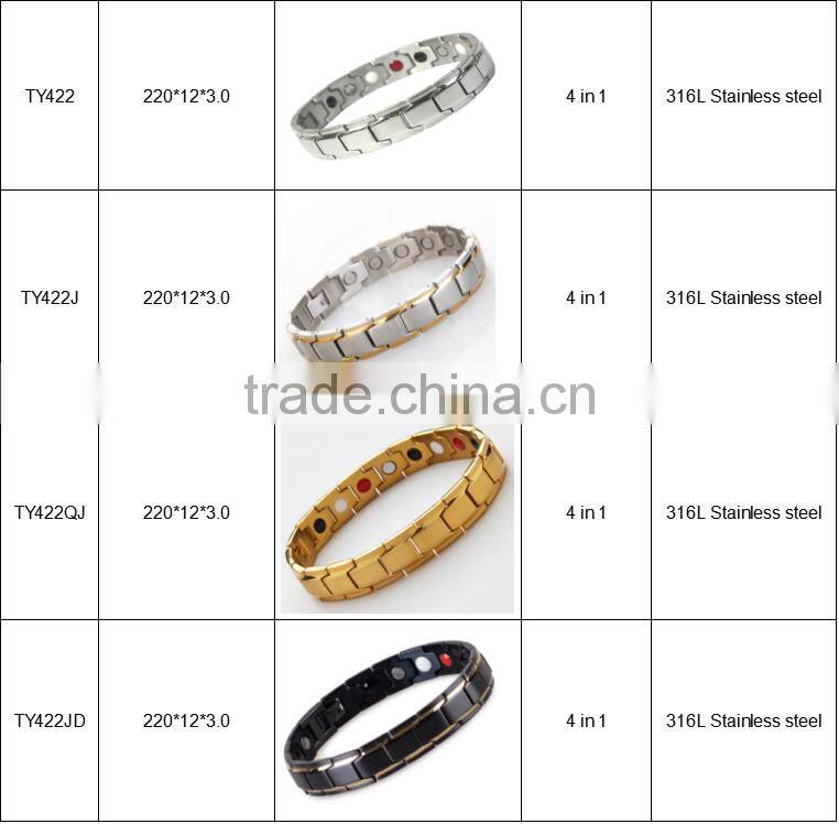 4 in 1 Bio Elements Energy Magnetic Titanium Bracelet With Germanium Powder