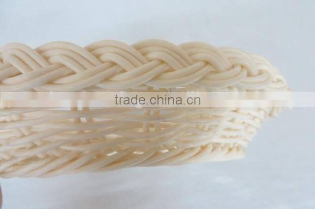 Food grade colored plastic rattan round handmade baskets