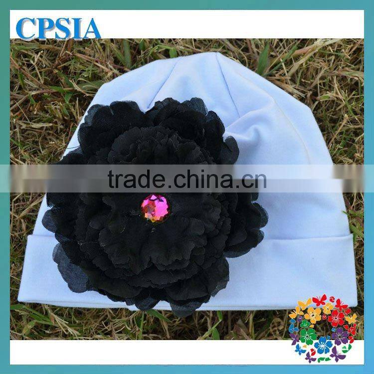 white cotton hats with flower new arrival cotton Baby Beanie Hats cotton slouch hat