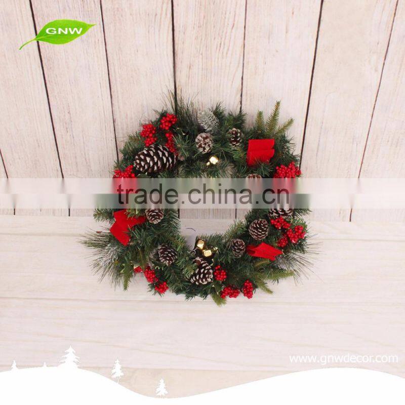 GNW CHWR-1605027 Customized Promotional pine cones christmas wreaths for sale