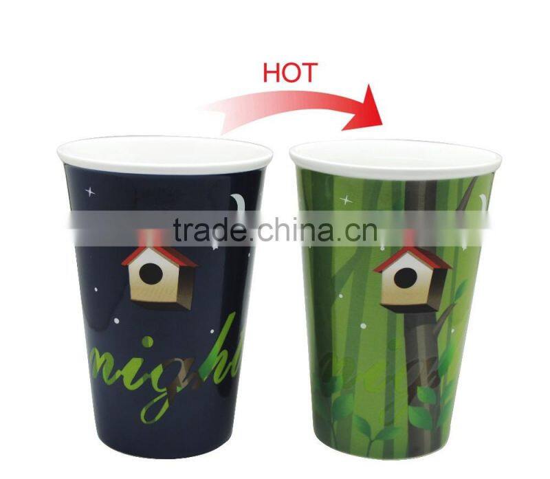 2017 good sale 11oz heat color changing mug with customized