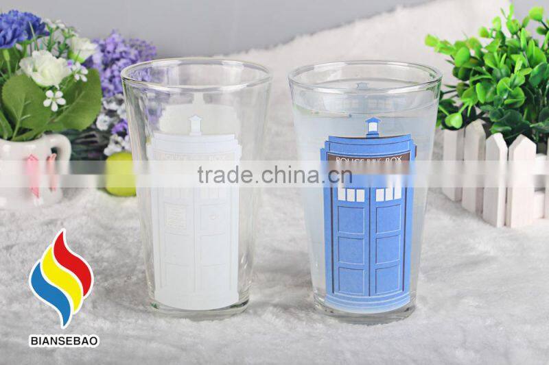 custom design hot sale temperature color change glass cup