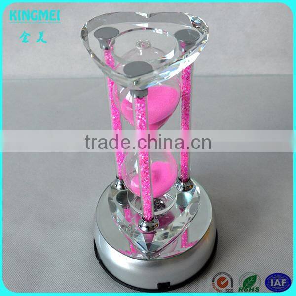 KM-CP05 New style nice elegant crystal metal base hourglass sand timer