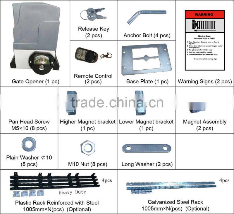 Heavy Duty Customized Sliding Gate Opener With Remote Control