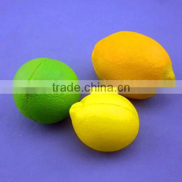 pu promotional cheap fruit gifts lemon shape stress ball