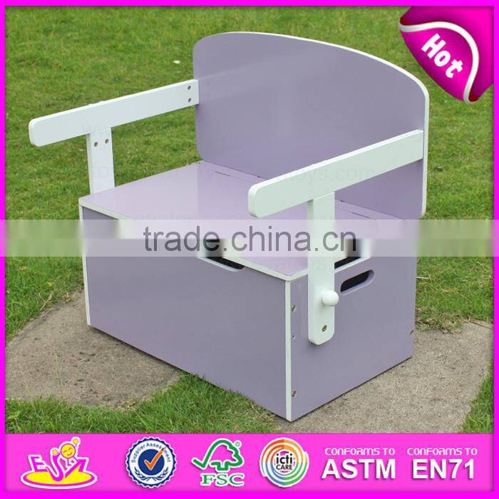New Design competitive price kid storage box,Portable children wooden toy box,Storage box can change to study table W08G017A