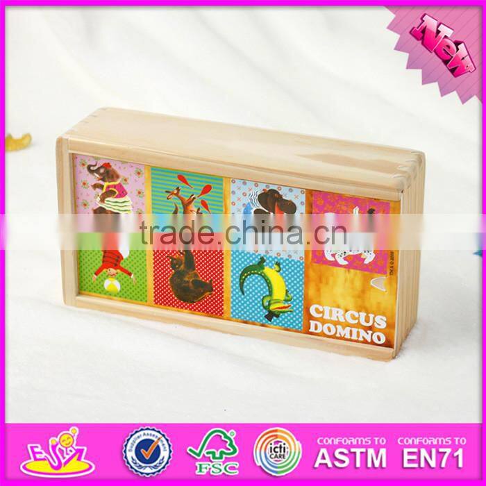 2016 hot sale educational children wooden domino blocks W15A066