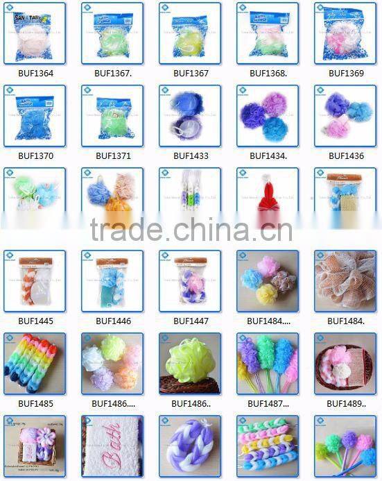 Custom Colorful Mesh Bath Sponge Long Shape Mesh Bath Sponge