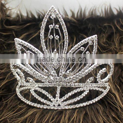 Fashion Silver Rhinestone Bridal Hair Jewelry Rhinestone hair extensions crown
