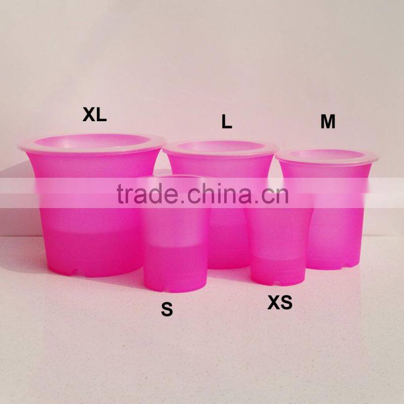 Decorative plastic self watering flower pot