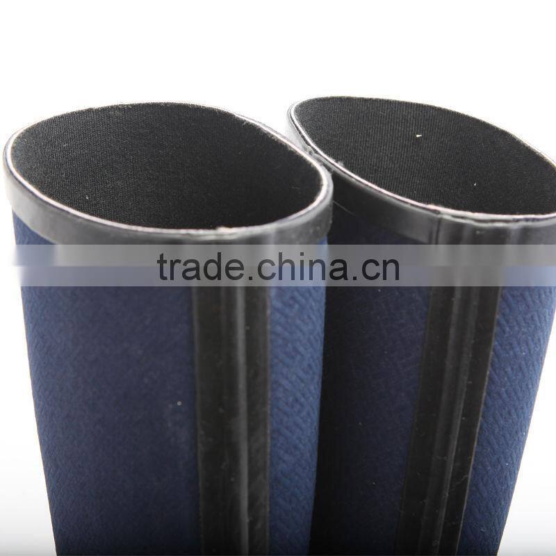 knee high fabric coating rubber rain boots