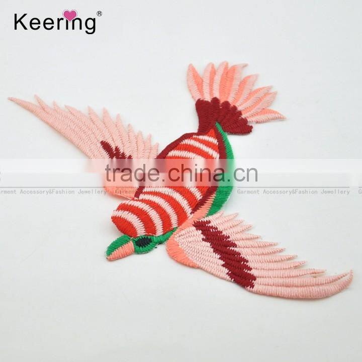 Hot sale New bird custom embroidery patch for clothing jackets WEF-106