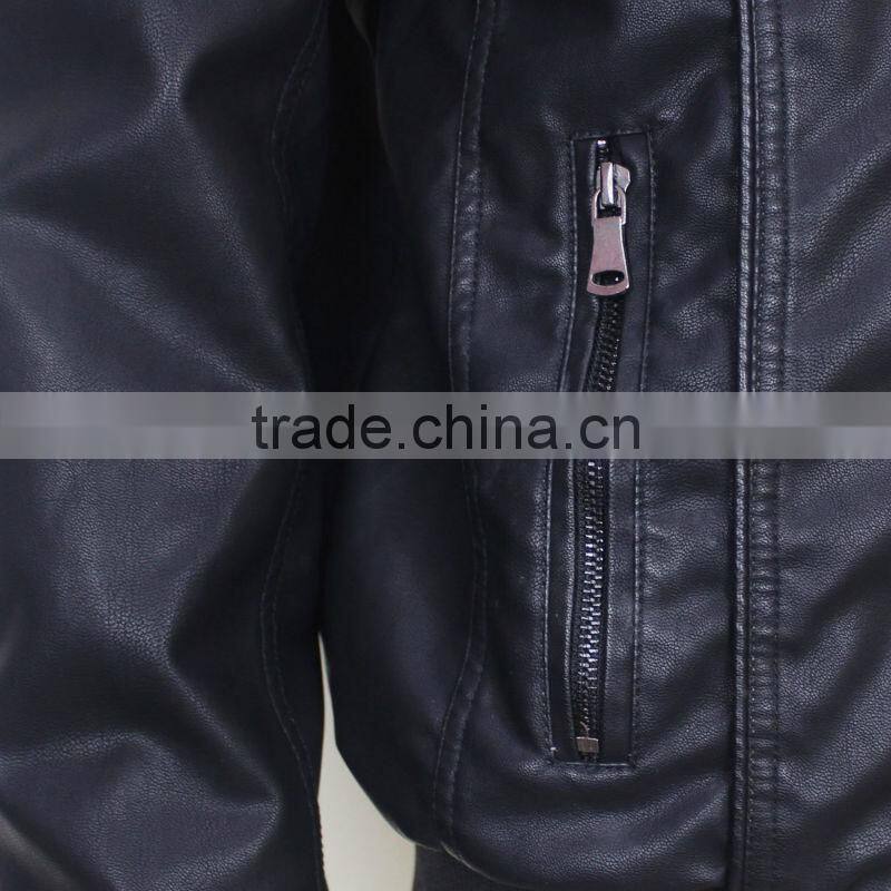 2014 New Slim Fit Men Leather Jacket