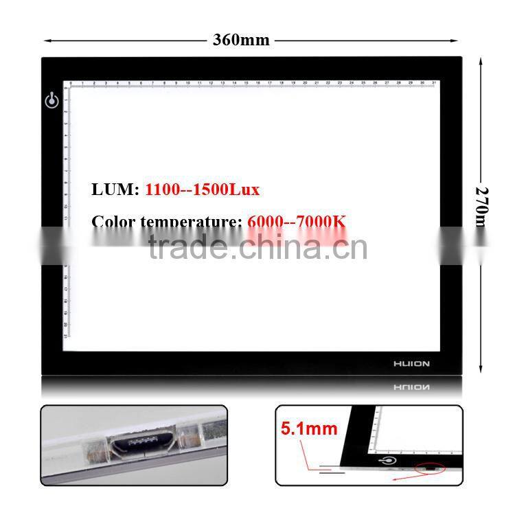 Huion L4S A4 Size available pad Design CE/FCC Certificate Slim Led Light Box