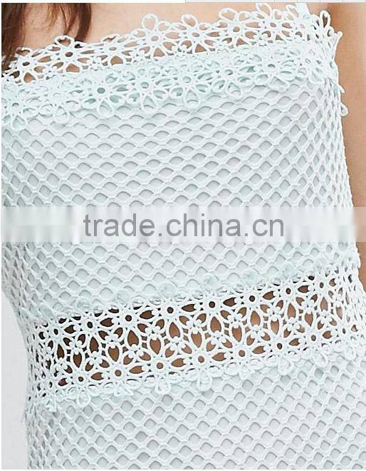 Club Sexy Summer Dress Fishnet Mesh Lace Fishtail Elegant Midi Dresses For Women Clothes