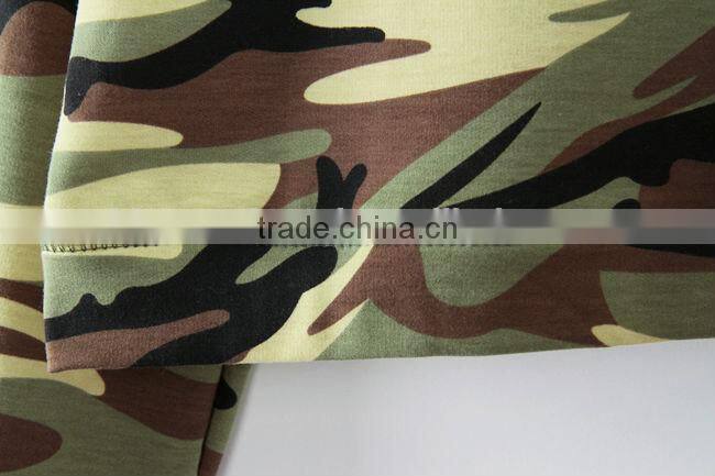 Women's custom full all over printing camo camouflage half sweatshirt crop top without hood