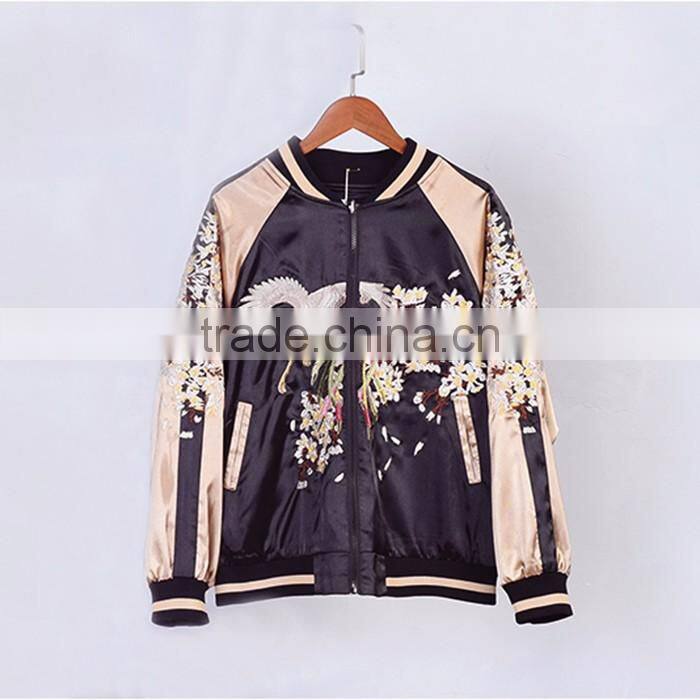 Womens embroidered jacket wholesale custom bomber jackets