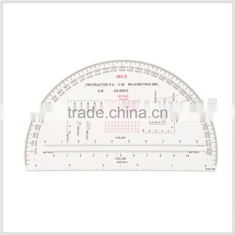 China Kearing plastic small round accurate 6 inch military protractor
