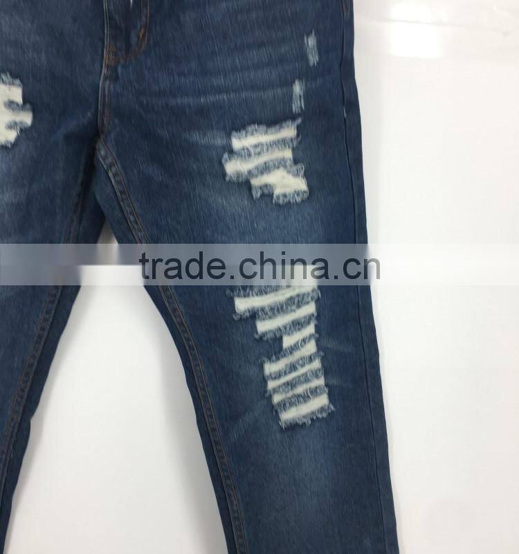 Men new fashion stock ripped straight fancy jeans