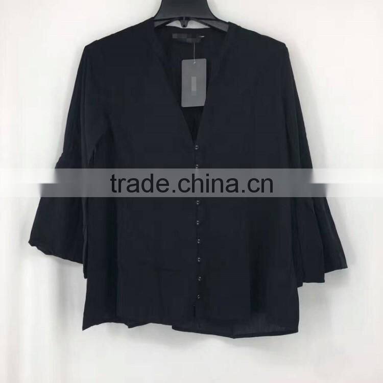 Latest design women fancy white button up shirt