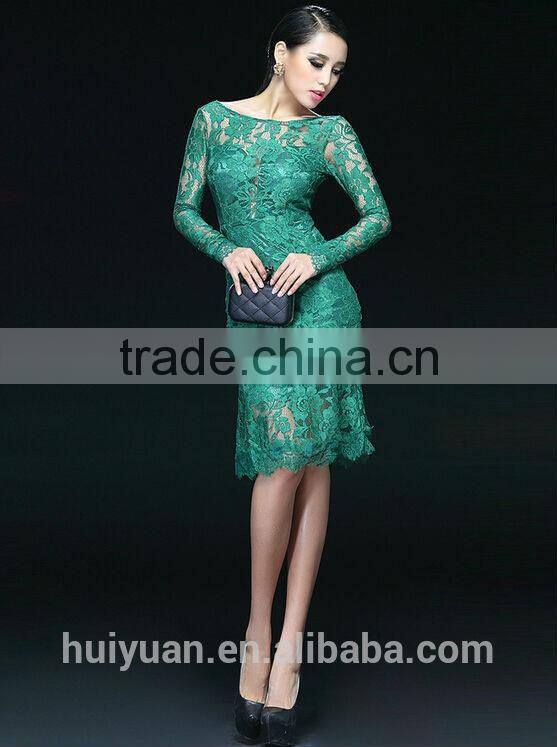 green lace bridesmaid sleeves cocktail simple design party dress