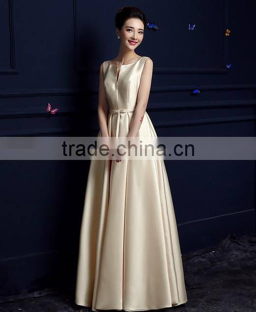 one piece designer satin long wholesale evening dress