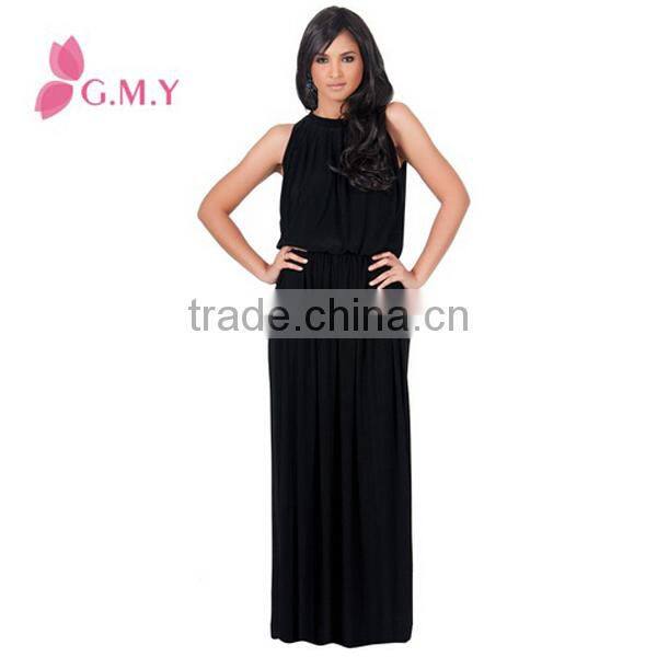 Women's Slimming Key Hole Sleeveless Long Maxi Evening Dress Night Party Cocktail Dress