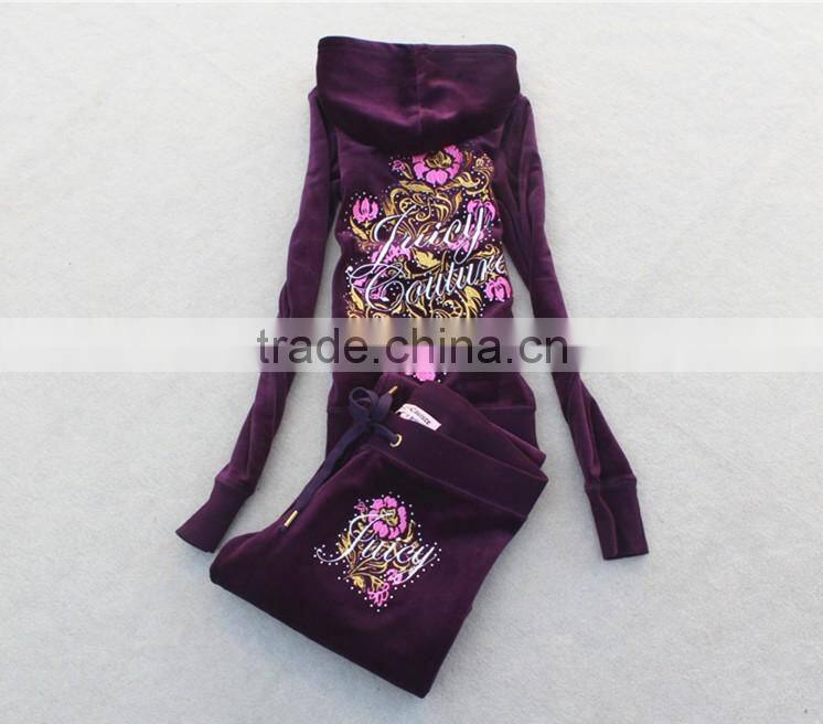 2016 new designs cheap embroidery sport two-piece suit woman