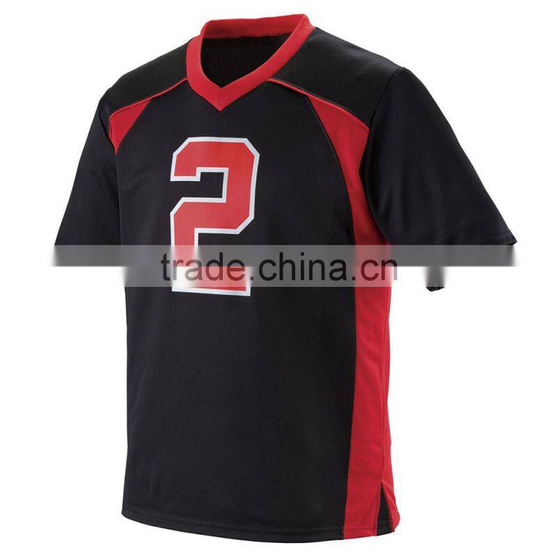 Custom Wicking Soccer Shirt For Youth Raglan Sleeves V Neck Collar Custom Top 100% Polyester Wicking Knit Sport Tee