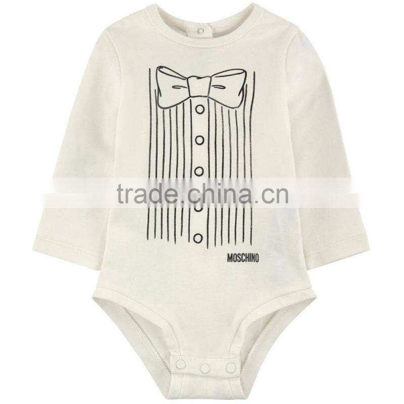 Toddler outfit white colors infant clothing 100% organic cotton nature baby winter bodysuits for boy