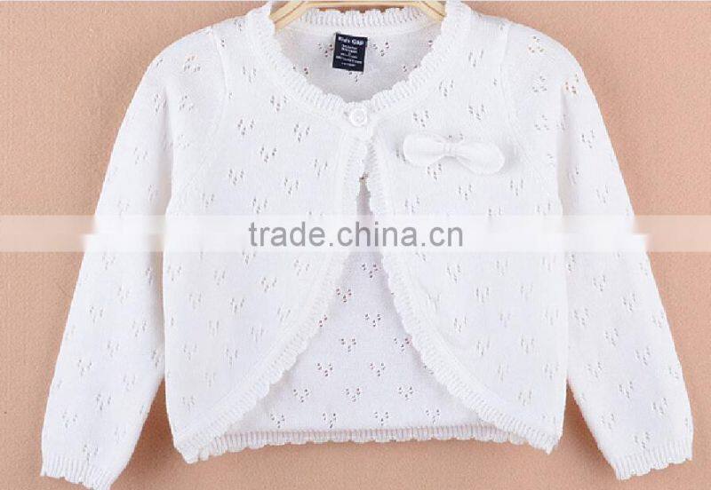 100% cotton fashion crocket kids knit bolero cardigan sweater
