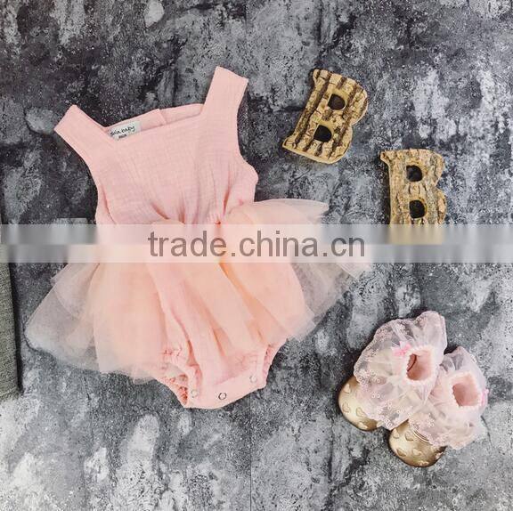 Solid Red Muslin Bodysuit Baby Girl Rompers Tutu Skirt Bulk Sale Baby Jumpsuit Design Pictures