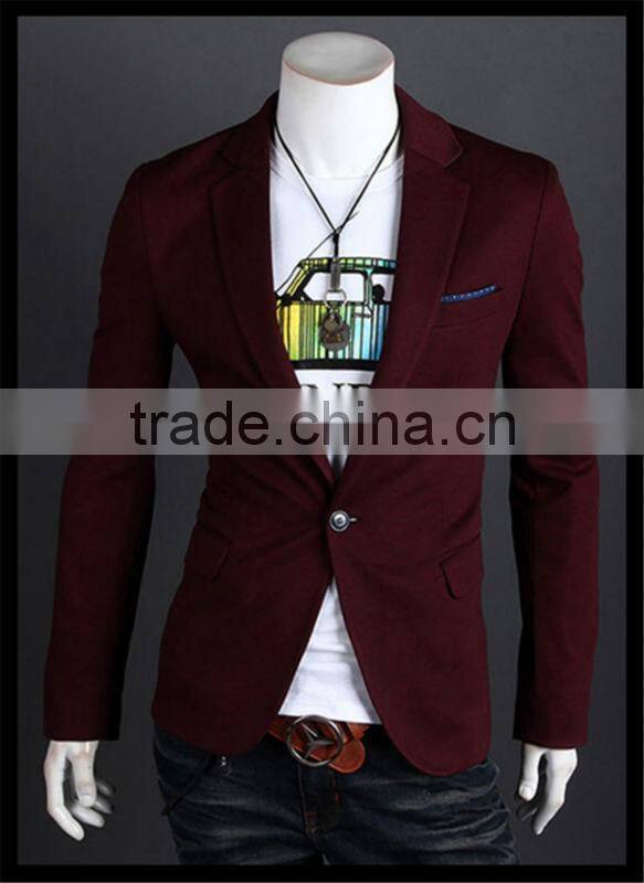 latest new design casual style one button slim men blazer