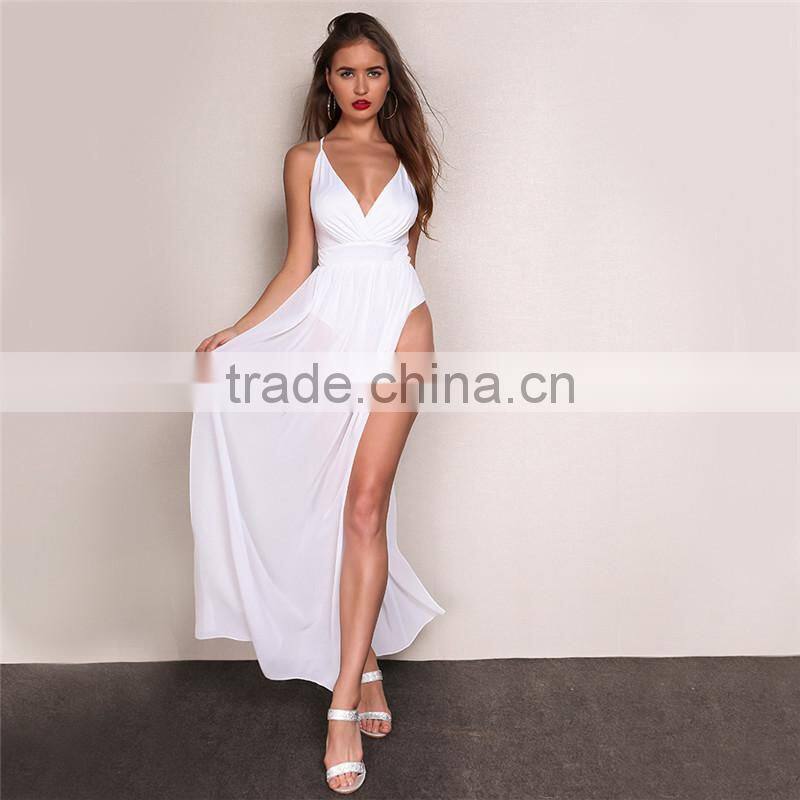 Runwaylover 029 New Fashion 2017 Ladies Sexy Deep V-Neck Maxi Dresses
