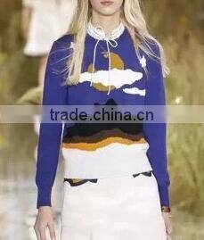 EY0877S Women pullover sweater Knitted sweater women floral Print sweater