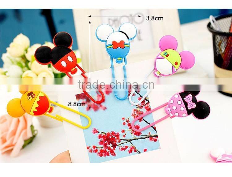 PVC paper clip planner mickey shape paper clip planner accessories