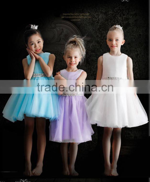2016 New Girl Wedding Dress Formal Dress For Flower Girl Top Grade Kids Clothes GD90427-3