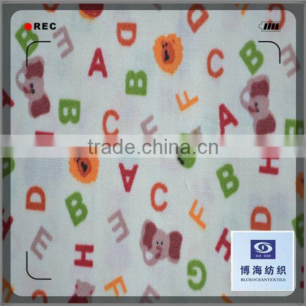 character print satin fabric