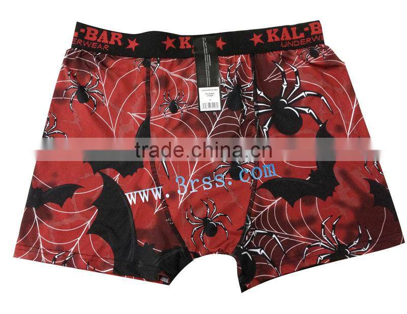 Male seamless print boxer underwear elastic padded boxer for men