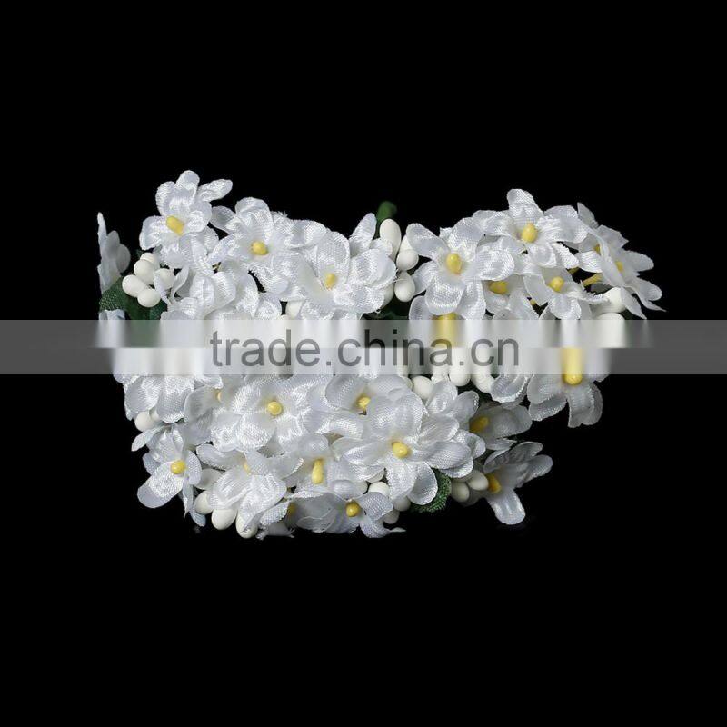 Wholesale Decoration Millinery White Terylene Artificial Flower
