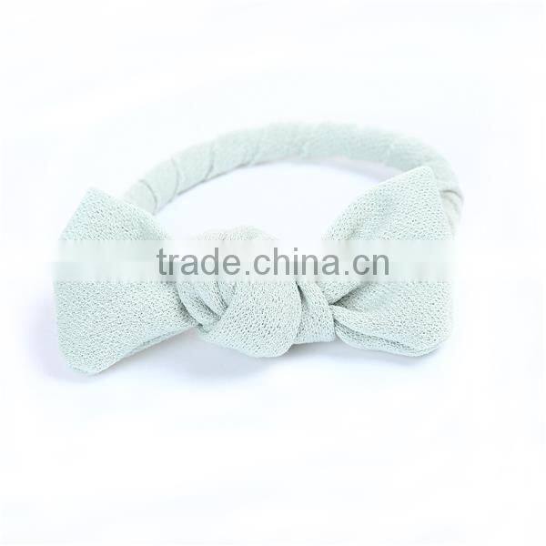 China Cheap Wholesale Bowknot Green Fabric Hair Ties