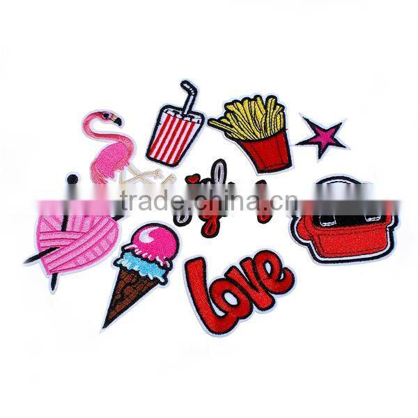 Fabric Iron On Patches At Random Heart Food Iron-On Patch