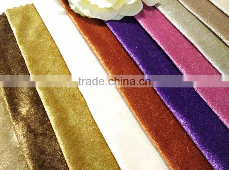 solid dyed shiny velour fabric