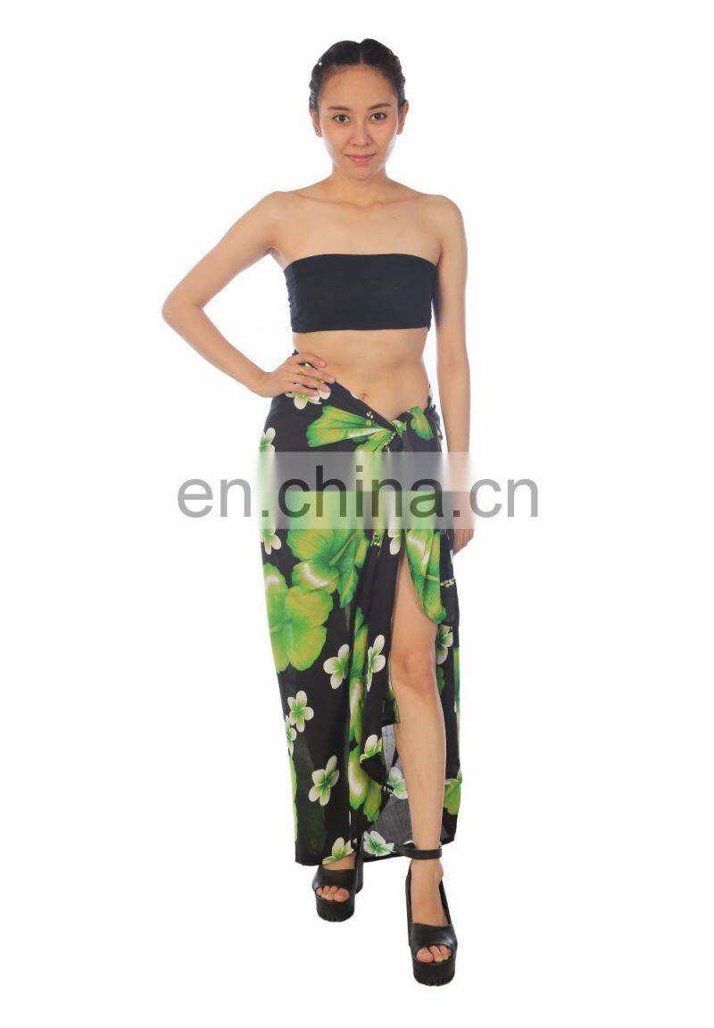 Lofbaz Women's Beach Pareo Sarong Fringeless Wrap Dress Rayon Sexy Cover-up Swimwear Summer