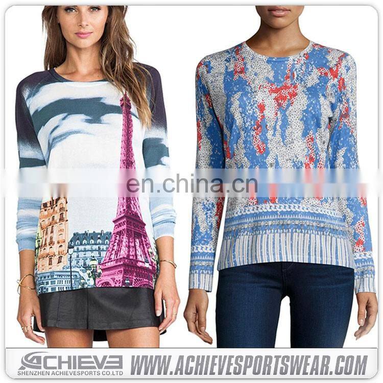 Sublimation print Custom cartoon sweaters used cashmere pullover sweater