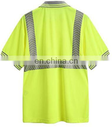 Hi vis garment Reflective work safety short sleeve polo t shirt