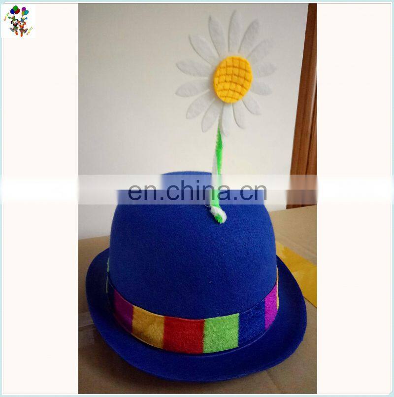 Adult Party Fancy Dress Costume Clown Derby Hats with Flower HPC-0274